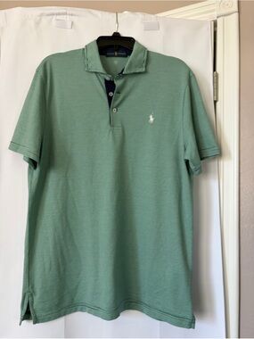 Ralph Lauren Pro Fit green striped polo shirt‎